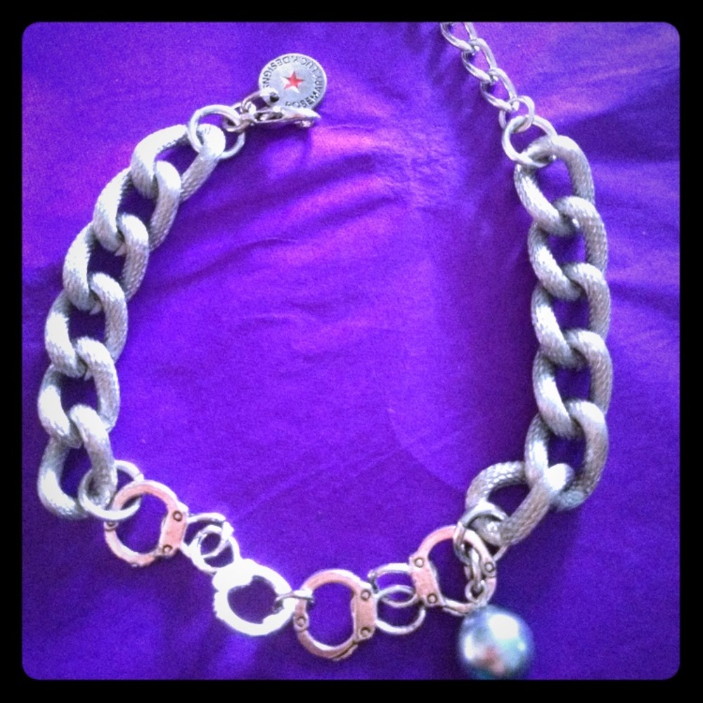 chunky chain bracelet with cuffs 50 shades of grey